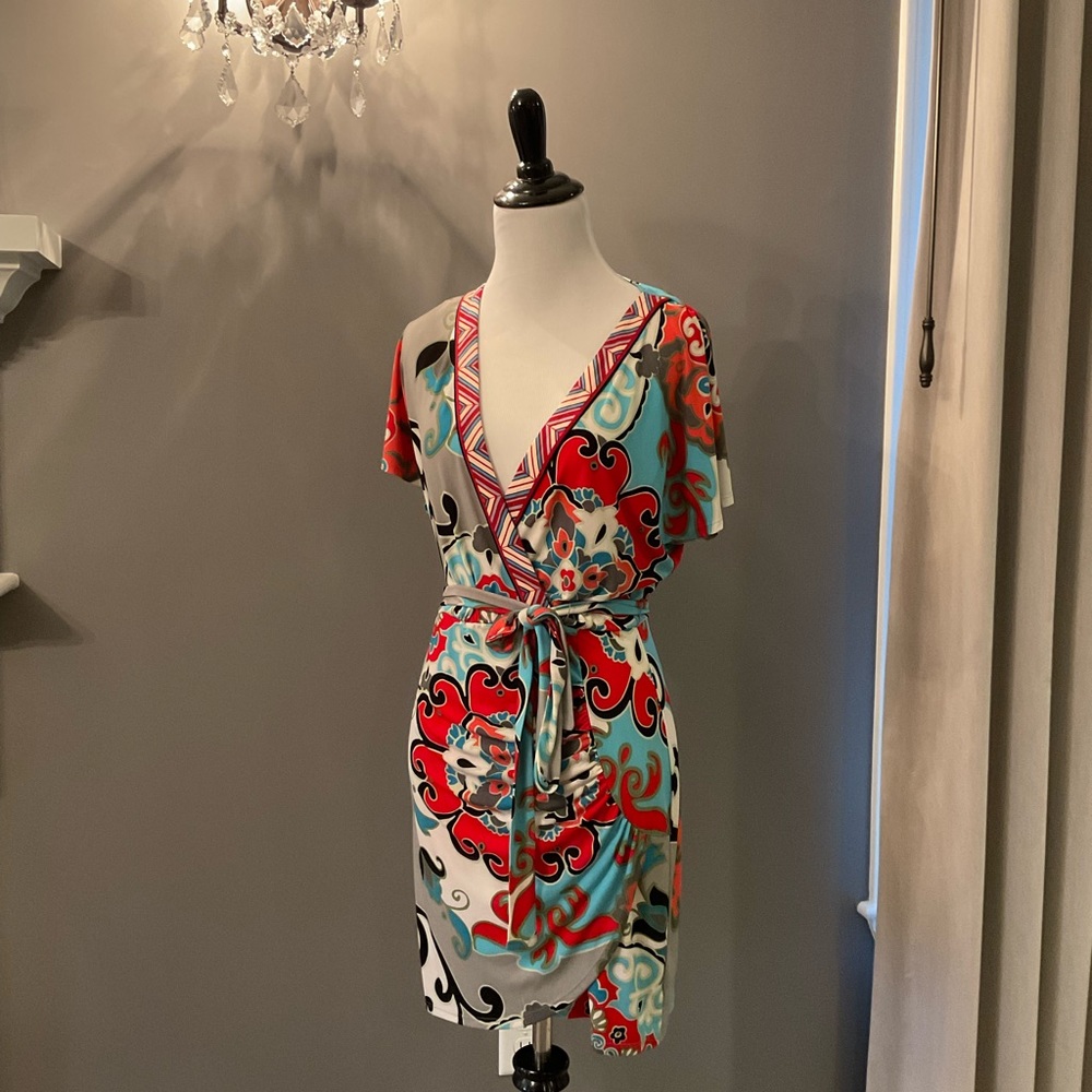 Hale Bob Vintage floral wrap dress, size XS